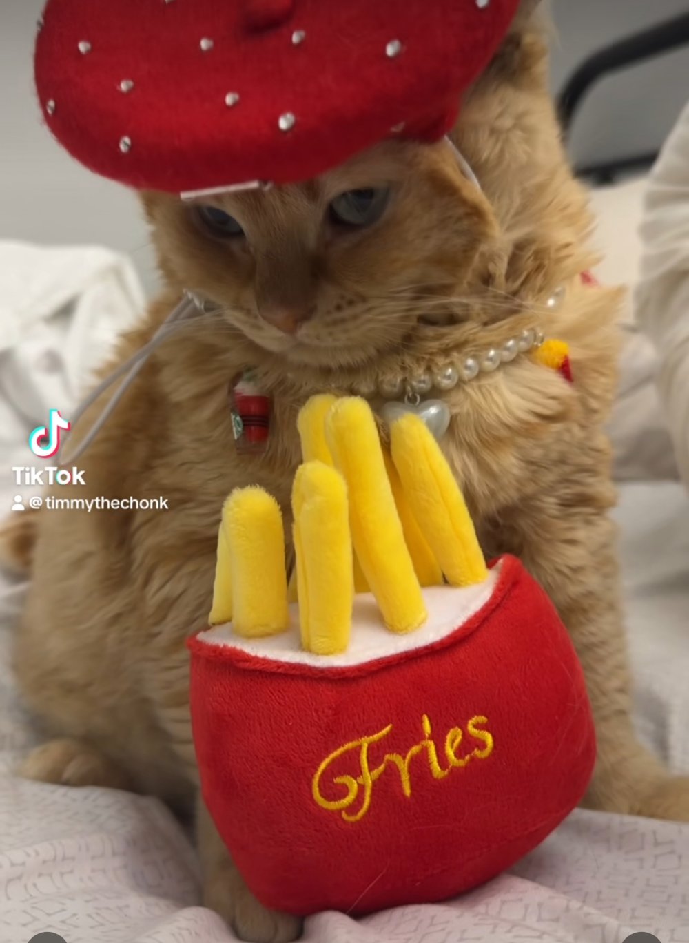 Jouet couineur en forme de frites